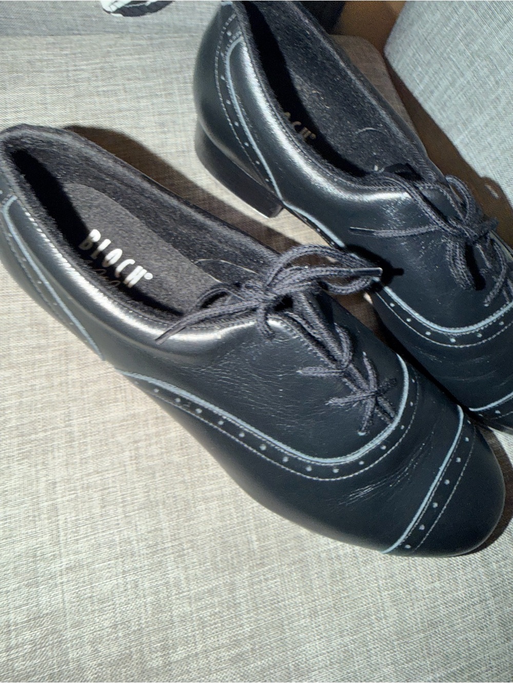 Bloch Black Lace-Up Women's Character Flats with Decorative Stitching